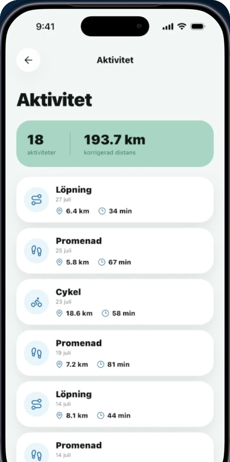 Registrera pass i Movato-appen